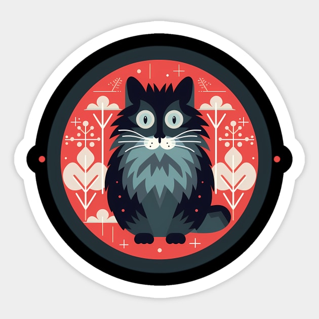 Norwegian Forest Cat Xmas Ornament, Love Cats Sticker by logiamerch